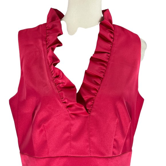 Like New Jessica Howard Brith Pink Sleeveless Ruffle Dress Size 12P - Picture 8 of 10